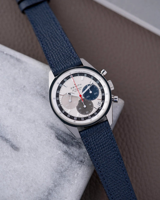 Cinturino in Pelle Martellata Blu "Milano"