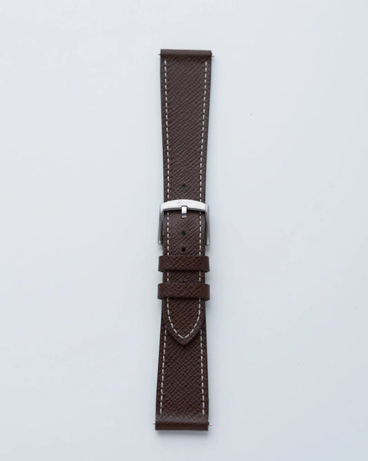 Cinturino in Pelle Saffiano Marrone "Capri"