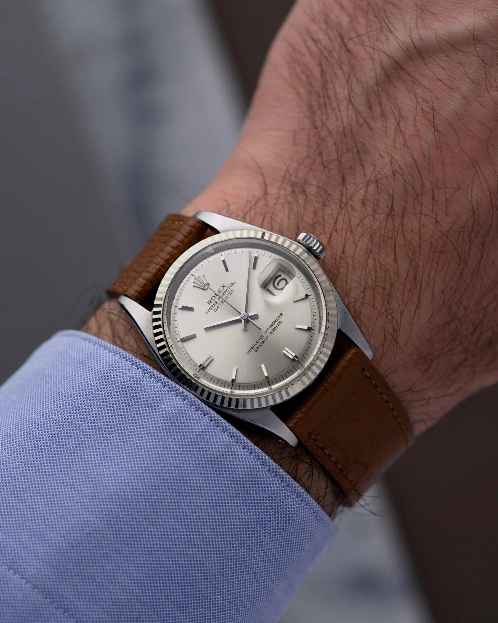 Cinturino in Pelle Martellata Marrone Chiaro "Milano"