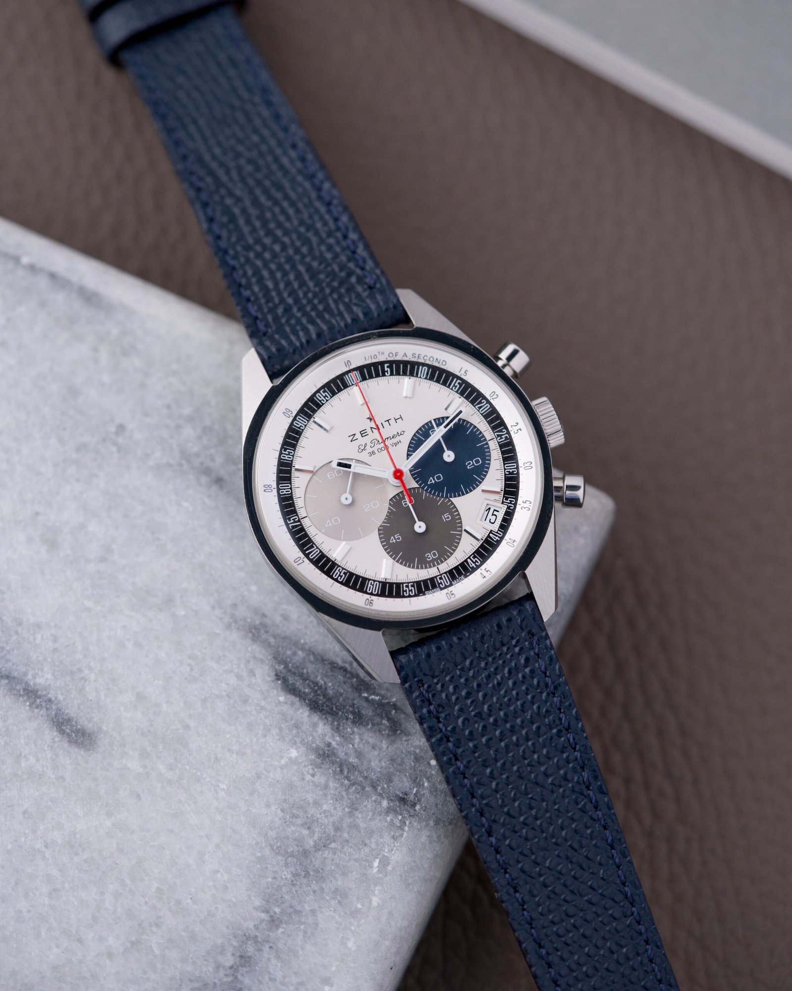 Cinturino in Pelle Martellata Blu "Milano"